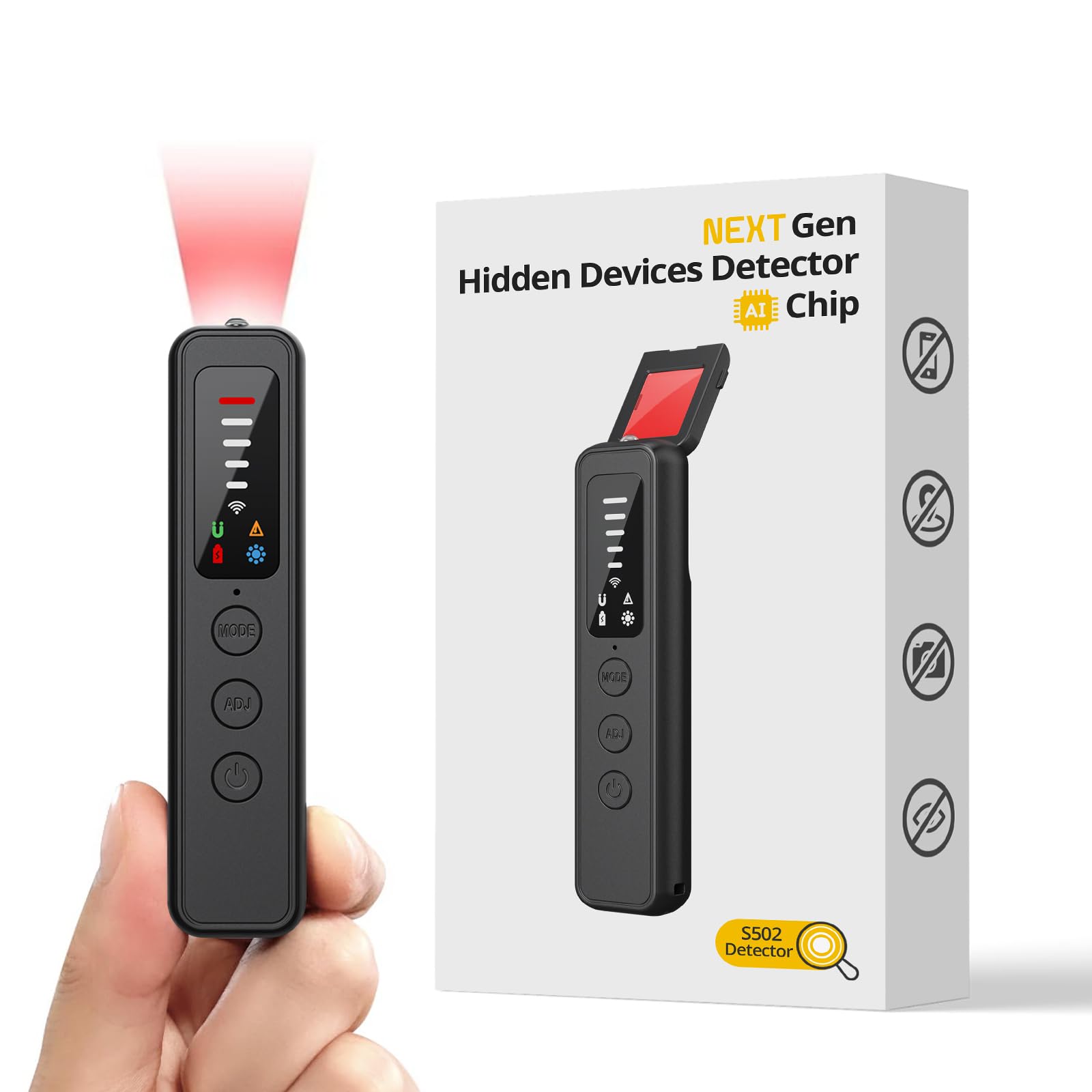 Home Security Hidden Cameras - Rilevatori di Telecamere Nascoste, Rilevatore di