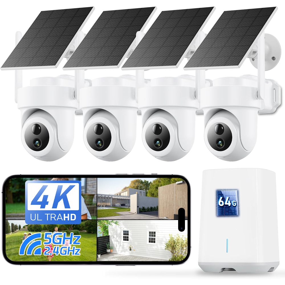 Home Security And Camera Systems - Sistema di telecamere solari 4K da