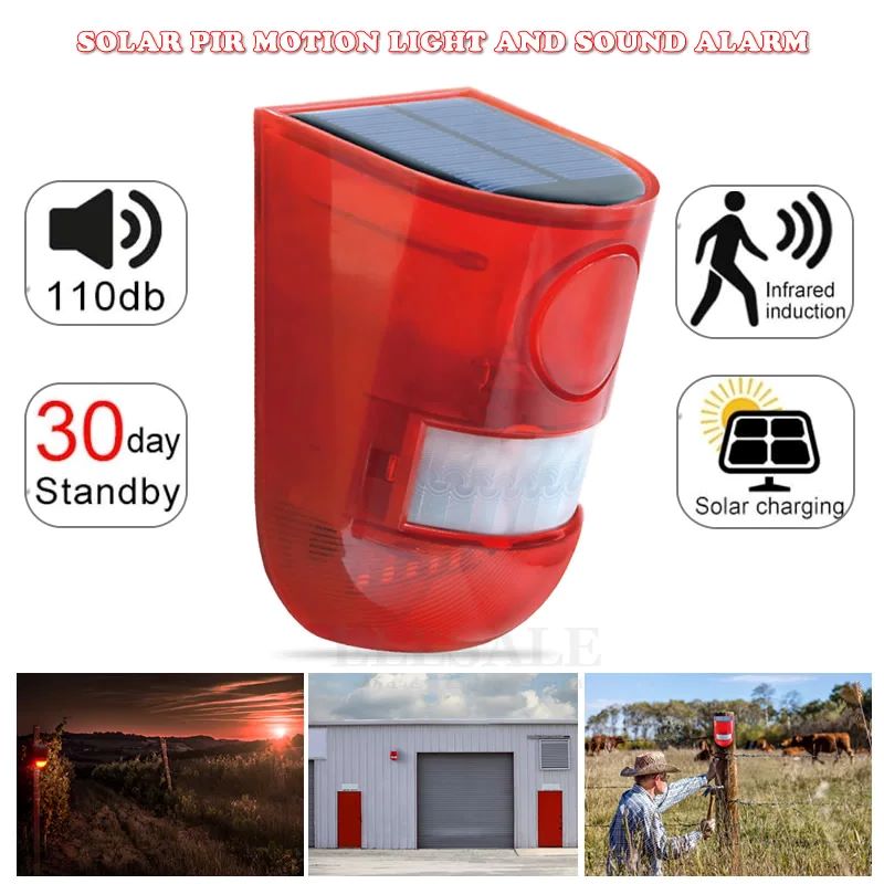 Home Security Deals - Luce di Allarme Solare Impermeabile con