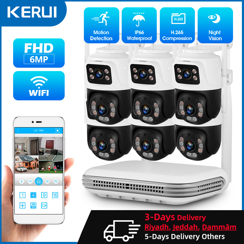 Home Security And Camera Systems - KERUI Impermeabile 6MP HD Wireless Dual