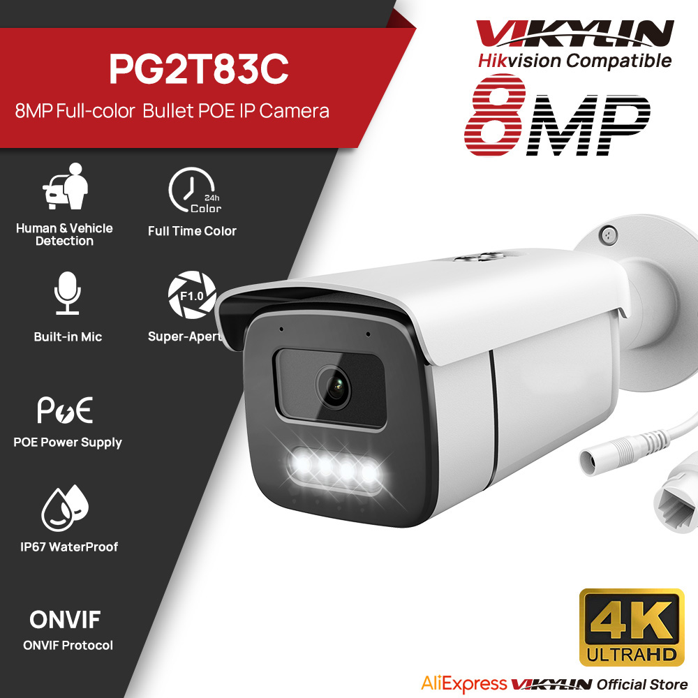 Nvr Kit 8 Channel - Telecamera IP Bullet Vikylin 8MP con